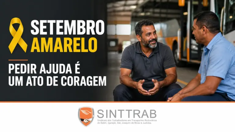 Peça do SINTTRAB para a campanha Setembro Amarelo