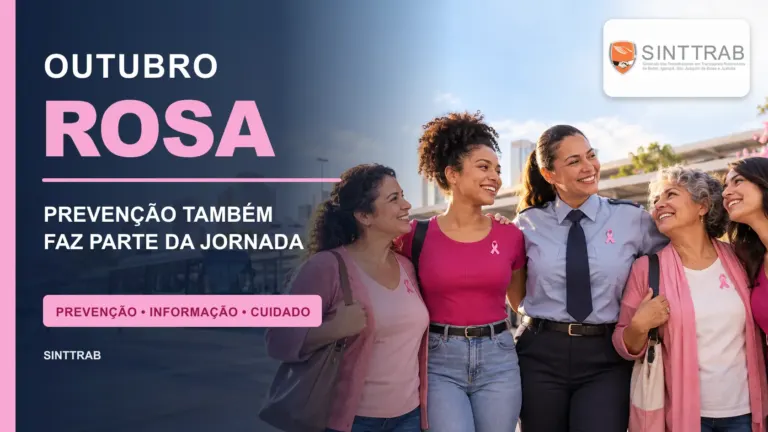 Peça do Outubro Rosa 2026 do SINTTRAB